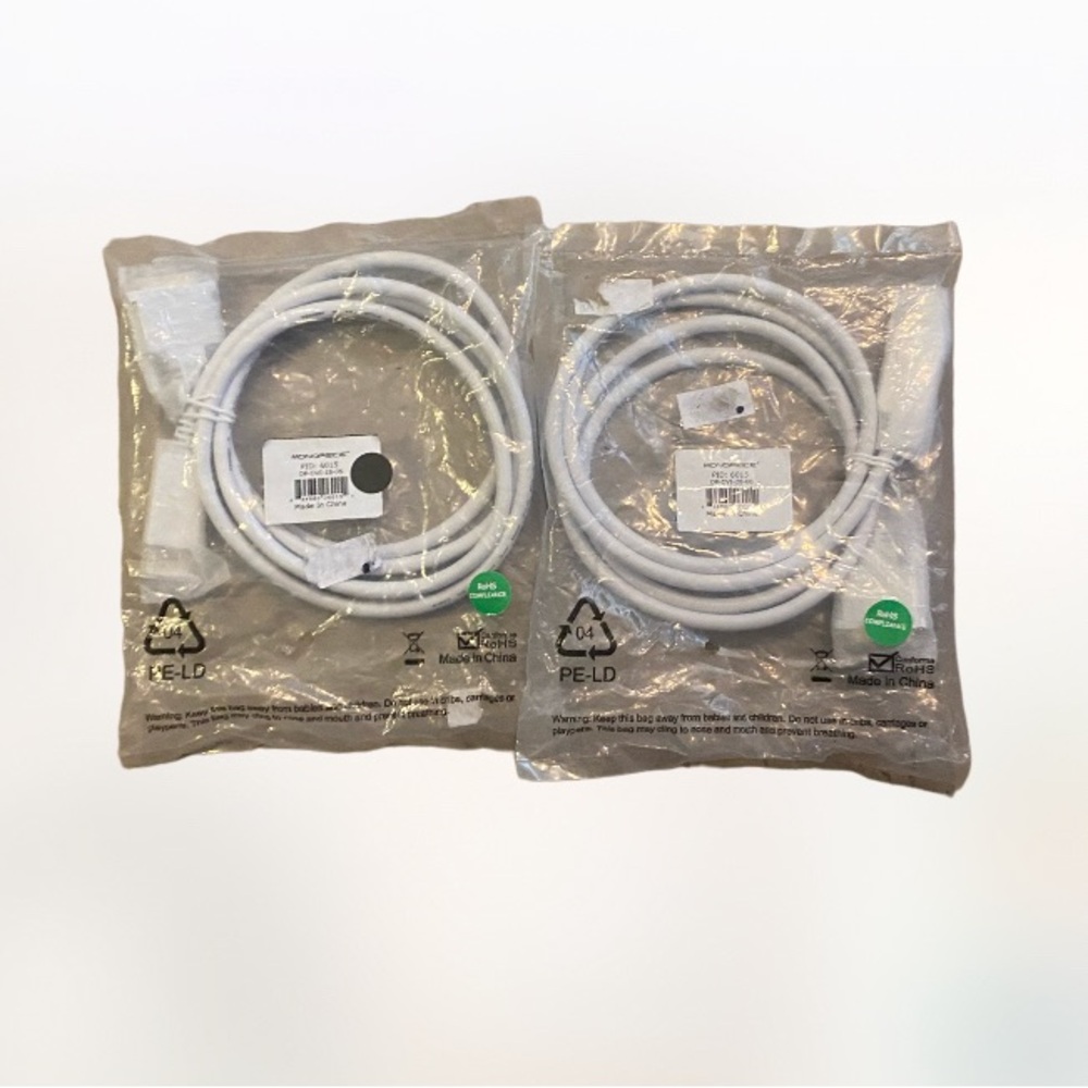Monoprice 6’foot 28 AWG display port to dvi cable dp-dvi-28-06 lot of 2